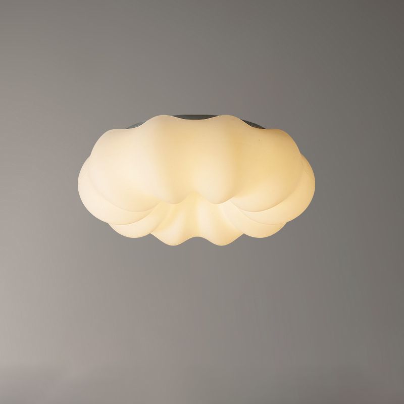 White Acrylic LED Ceiling Light in Modern Simplicity Cloud Shape Flush Mount for Bedroom