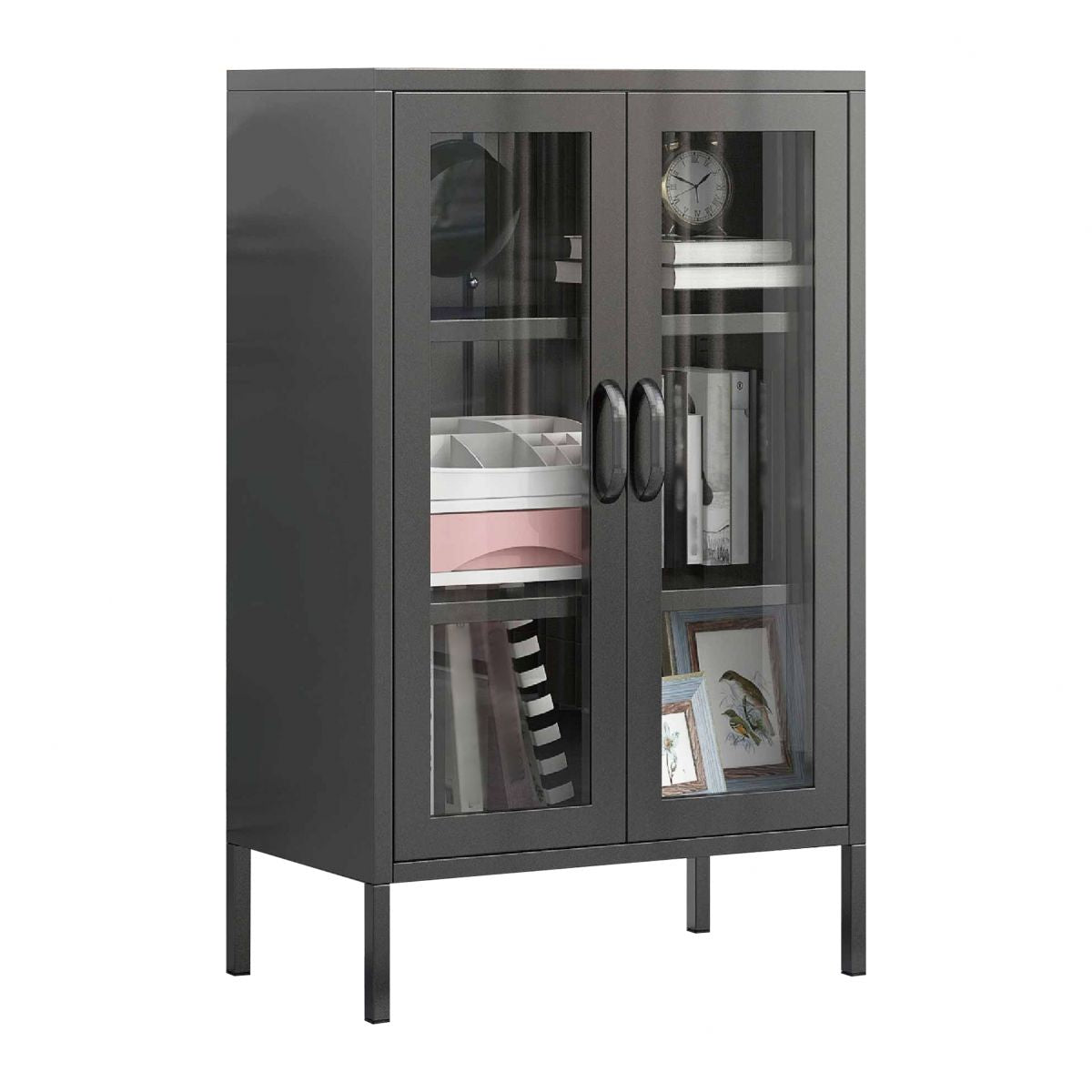 Steel Living Room Sideboard Cabinet Modern Server Cabinet with Storage