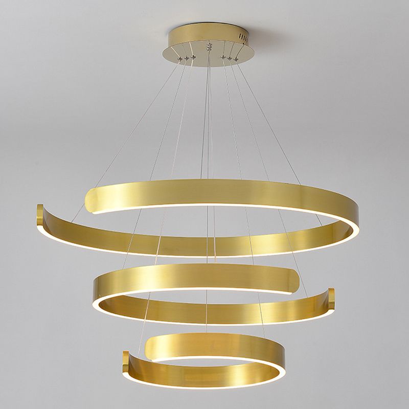 Lustre de lustre orbiculaire lustre à l'or moderne avec une nuance de gel de silice