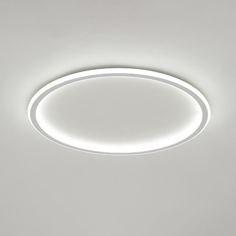 Round Shape Flush Mount Ceiling Light Fixture Modern Flush Mount in White Finish