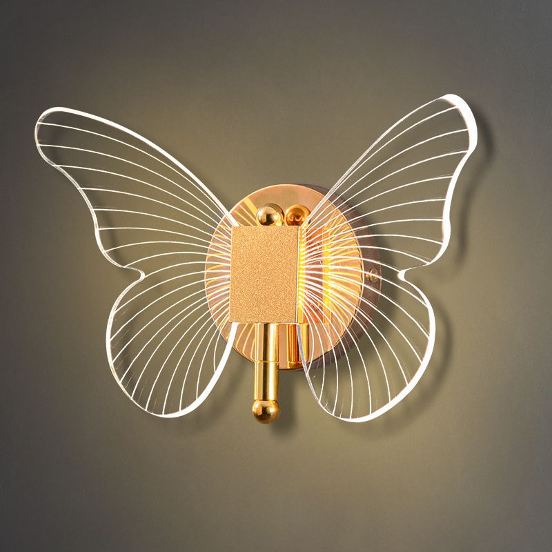 Modernism Butterfly Bath Vanity Lighting Metal Golden Vanity Lamp for Bathroom