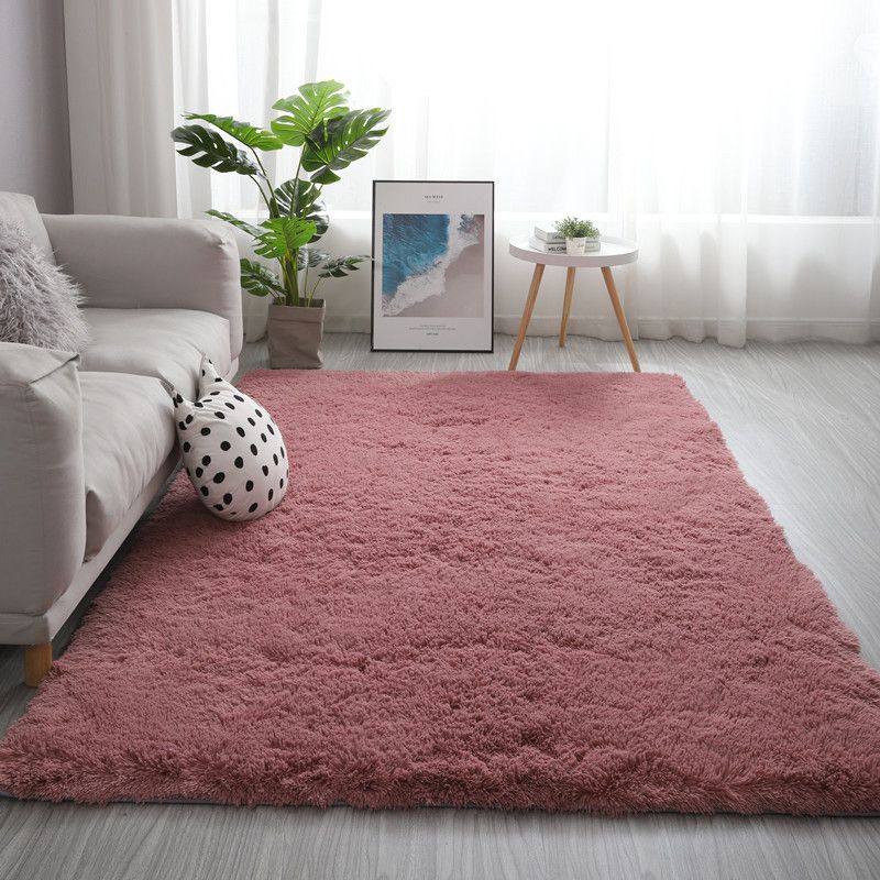 Multi-Colored Simplicity Rug Faux Fur Tie Dye Patterned Carpet Anti-Slip Backing Machine Washable Rug for Room