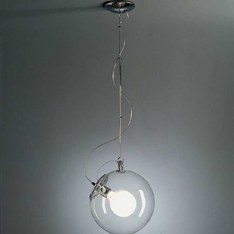 Moderne minimalistische creatieve chroom suspensie hanger bolvormig glas 1 lichte slaapkamer hangend plafondlicht