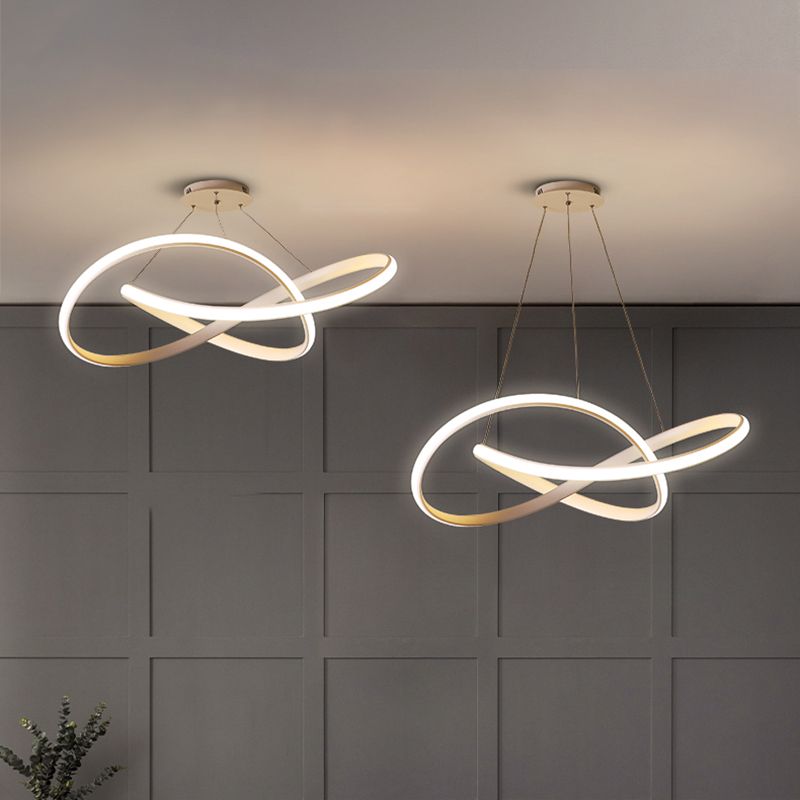 Modern Style Hanging Lighting Fixture Household Linear LED Chandelier for Sitting Room