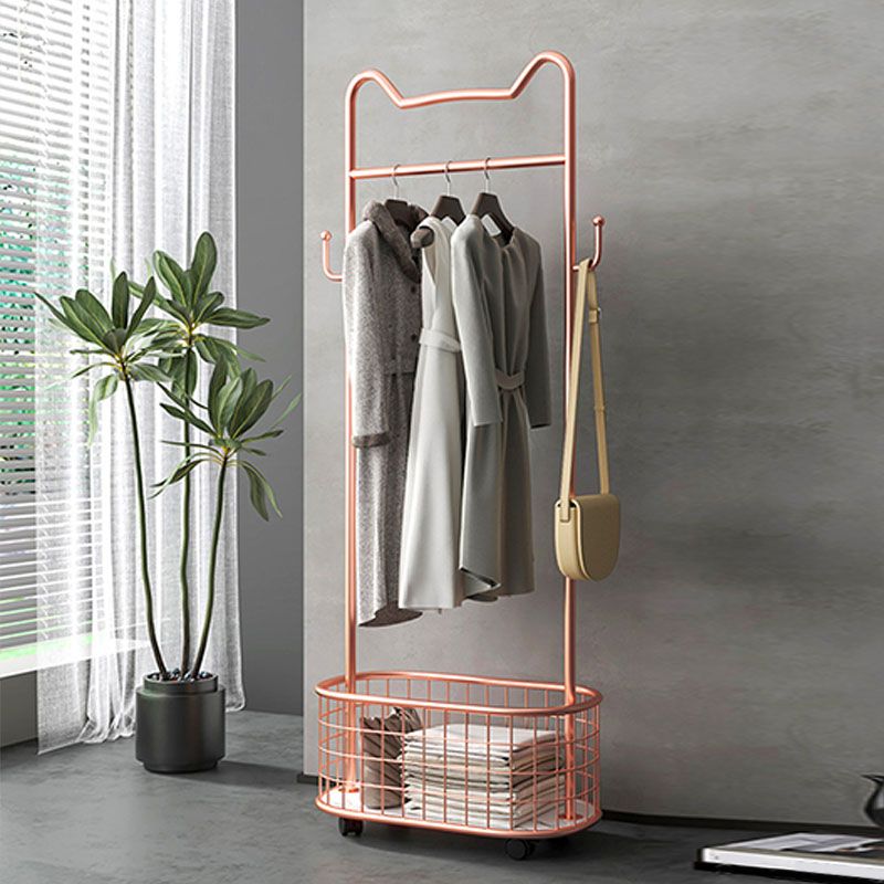 Contemporary Hall Stand Metal No Distressing Hooks Included Free Standing Rack Metal