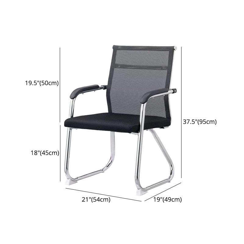 Medium/High Back Office Chair Fabric Sponge Seat Stainless Steel Legs Desk Chair