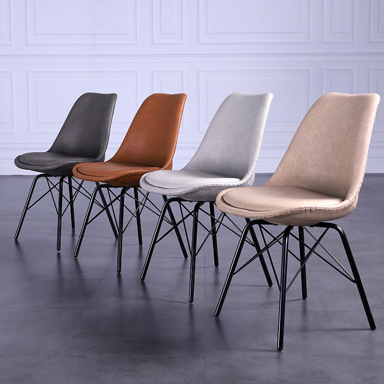 Contemporary Style Chairs Dining Armless Side Chair with Metal Legs for Kitchen