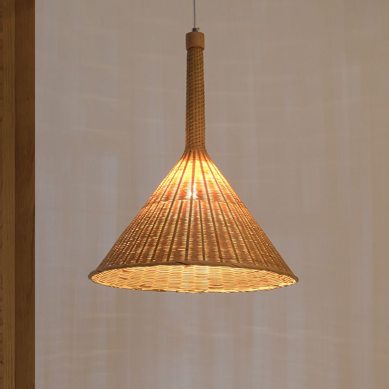 Lampada a soffitto conica ASIAN BAMBOO 1 TESTA LIFE APPENA DI PENDANTE LUCE PER TRUCAMENTO