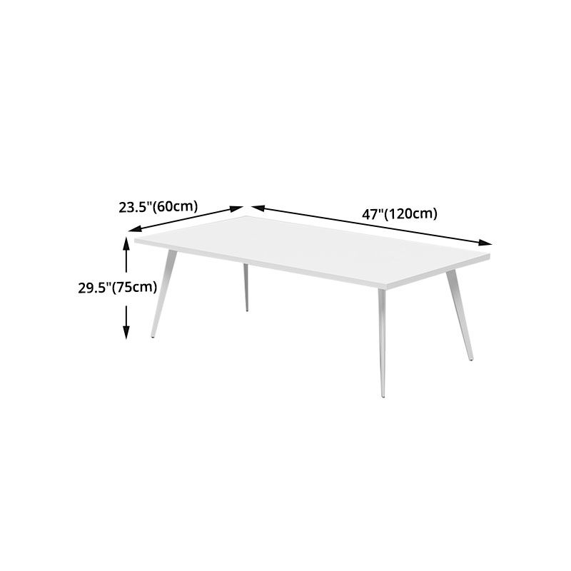 Contemporary Manufactured Wood Office Desk Rectangular Desk with Metal Legs