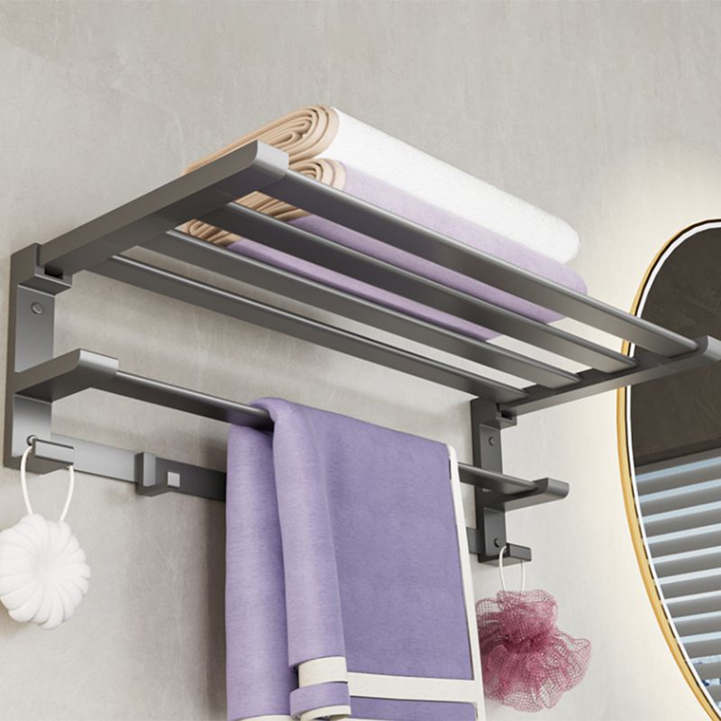 Modern Grey Bath Hardware Set Bath Shelf Towel Bar Bathroom Accessory Kit