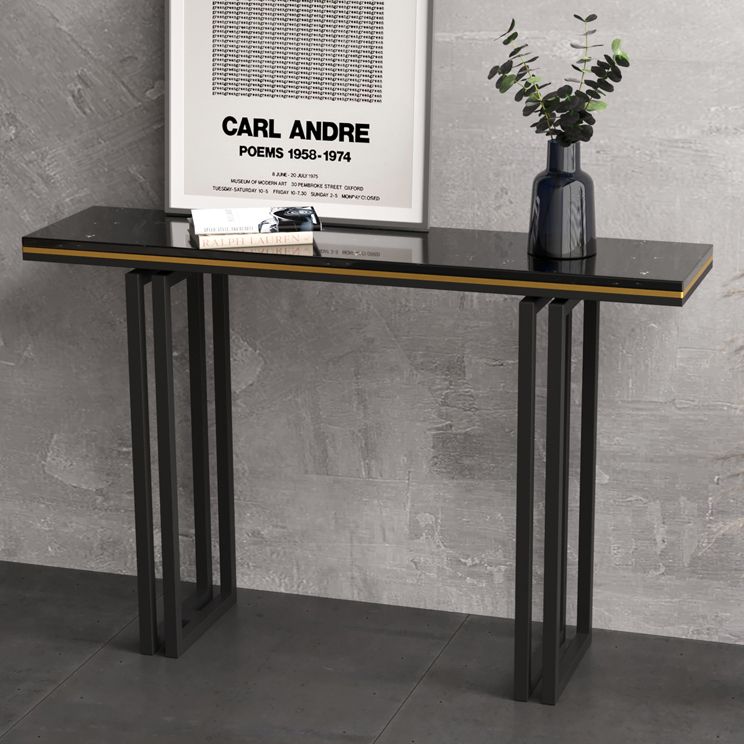 11.8" W Console Table Rectangle Contemporary Slate End Table