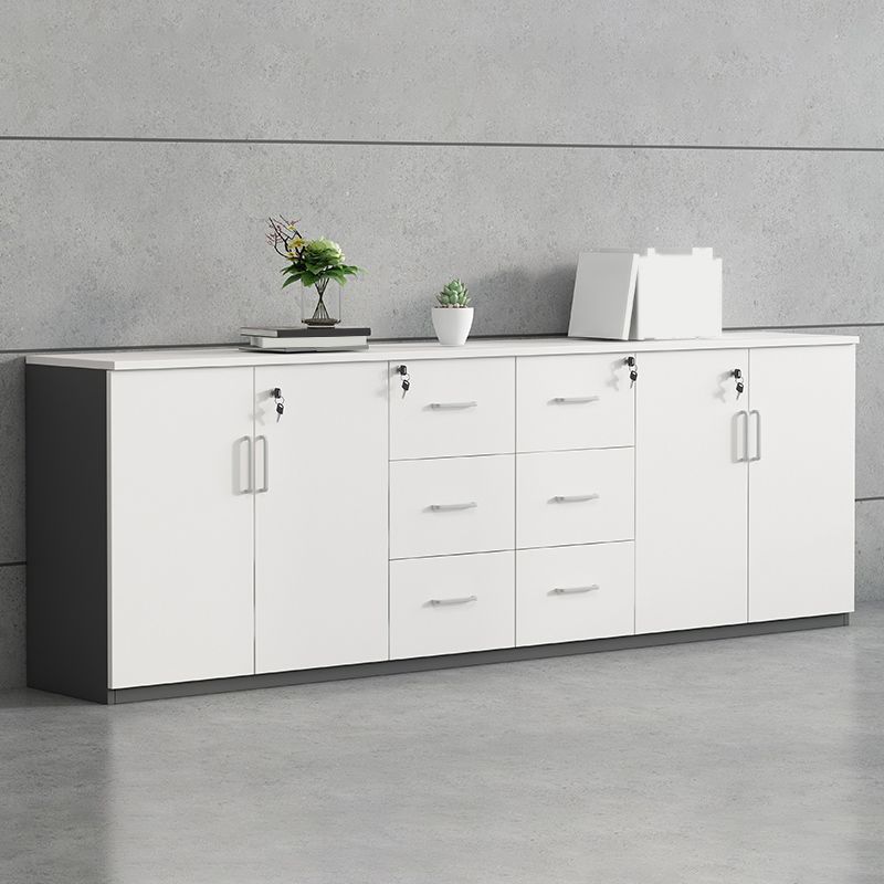 Nordic Style File Cabinets Solid Wood Frame Key Lock Horizontal File Cabinet Office