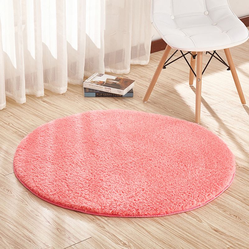 Relaxing Living Room Rug Multi Color Solid Color Indoor Rug Polyster Anti-Slip Backing Easy Care Carpet