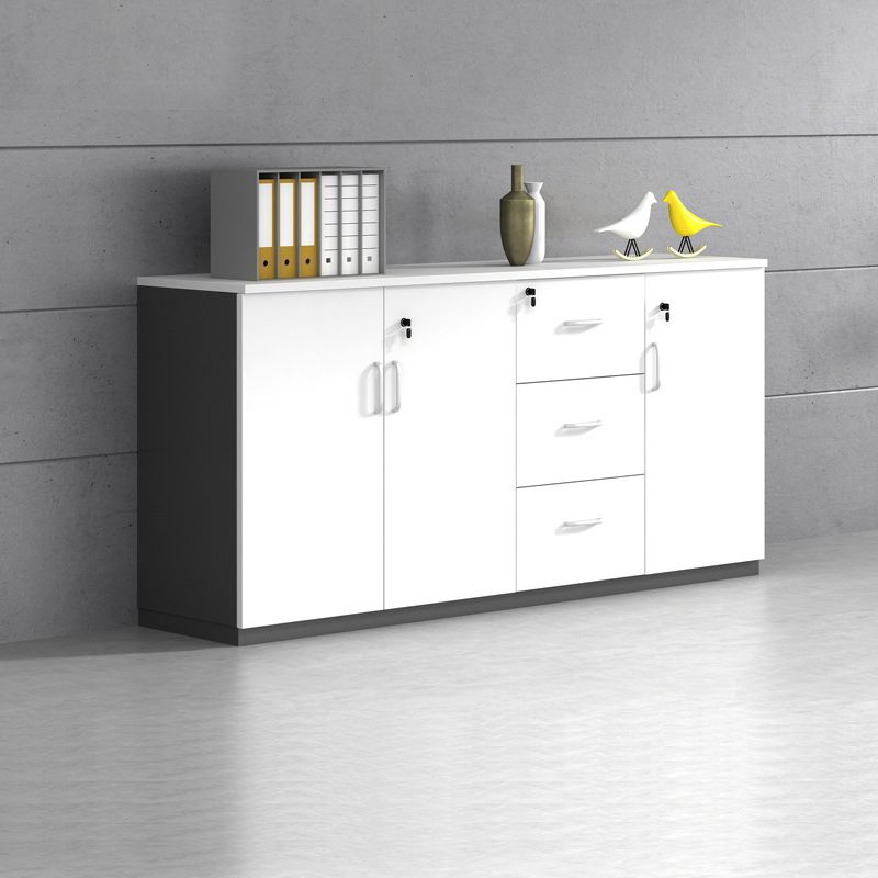 Modern Style Lateral Filing Cabinet Wood File Cabinet with Lock and Storage