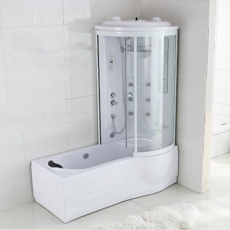 Rounded Tub & Shower Kit Clear Tempered Glass Tub & Shower Kit with Base Kit