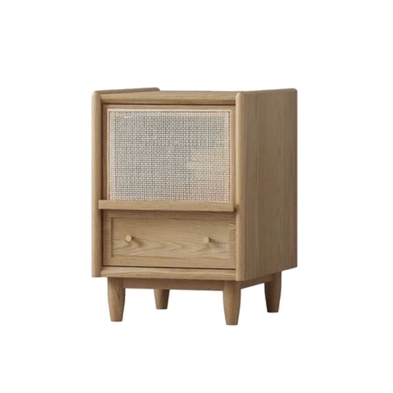 Rattan Bedside Cabinet Modern Minimalist Bedside Table with Legs