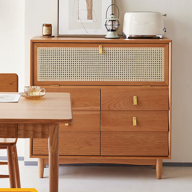 Nordic Style Cherry Wood Storage Sideboard Cabinet with Drawers