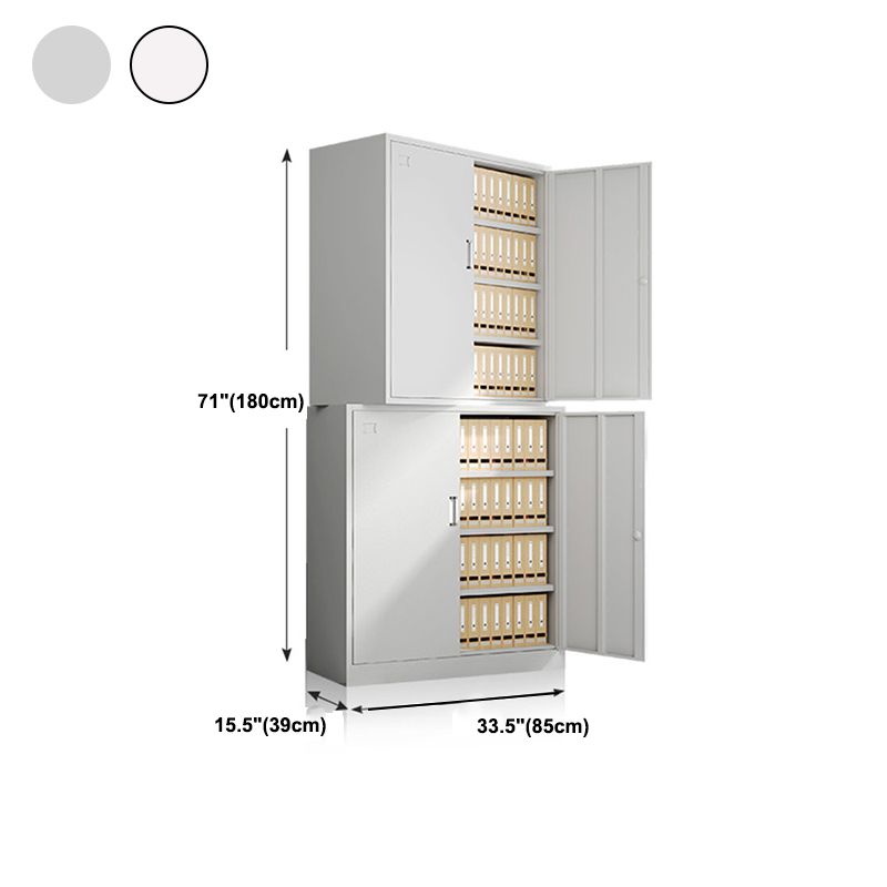 Contemporary File Cabinets Metal Frame Solid Color Fireproof Vertical File Cabinet Office