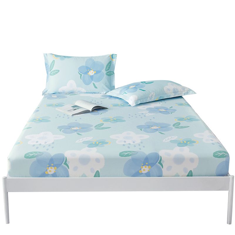 Trendy Fitted Sheet Floral Patterned Ultra-Soft Cotton Non-Pilling Fitted Sheet