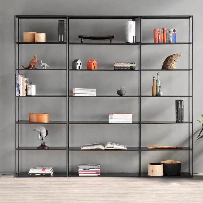 Contemporary Bookcase Metal Open Back Bookshelf for Home Office