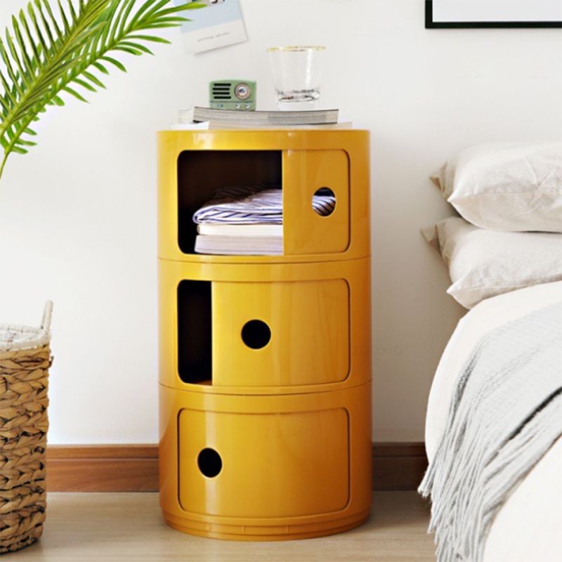 Dia 12.6-Inch Contemporary Plastic Bedside Cabinet 2/3/4-door Nightstand