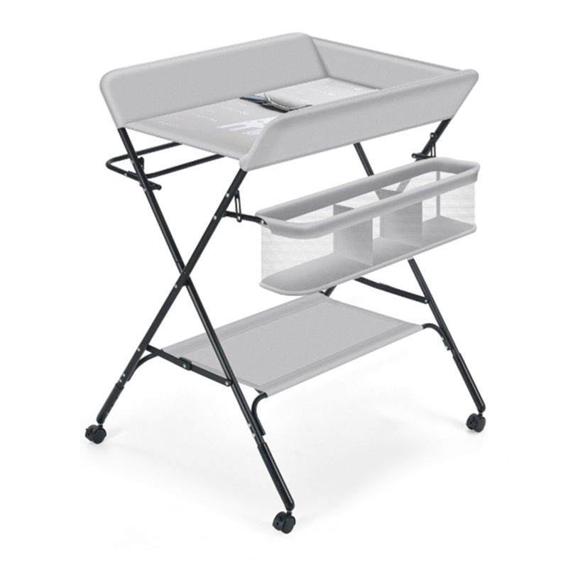 Modern Metal Baby Changing Table Flat Top Changing Table With Safety Rails