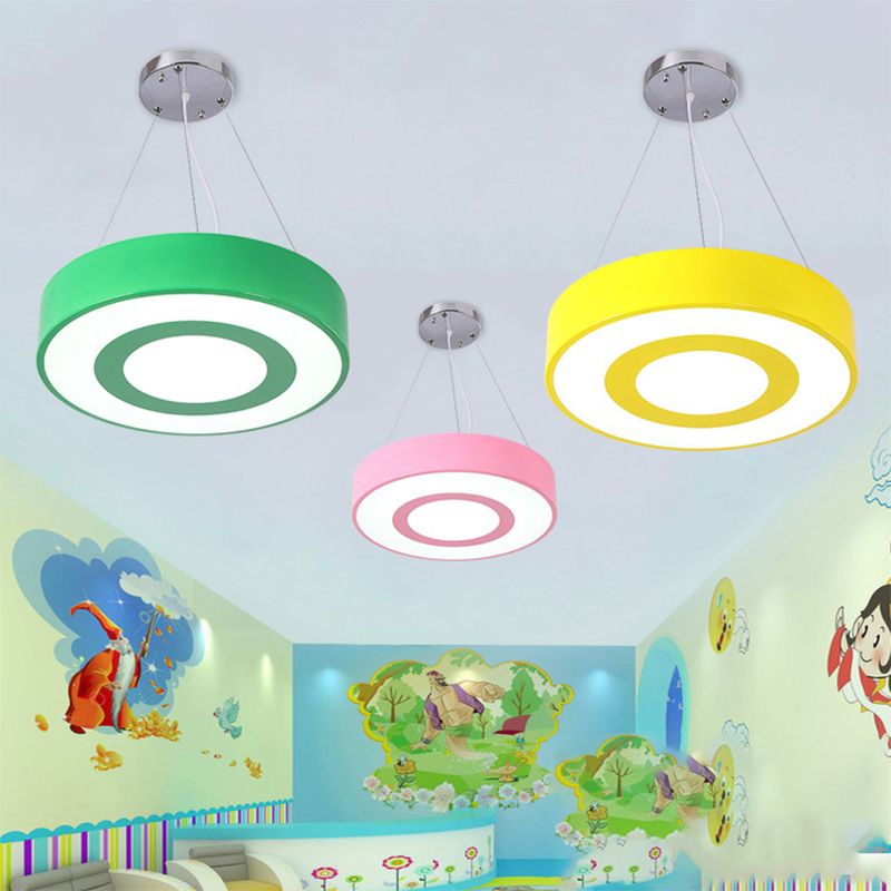 Macaron Colored Lollipop Hanging Light Kids Acrylic LED Pendant Light for Nursing Room