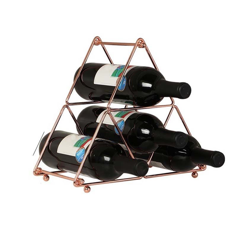 Contemporary Iron Wine Bottle Holder Countertop Bottle Rack for Living Room