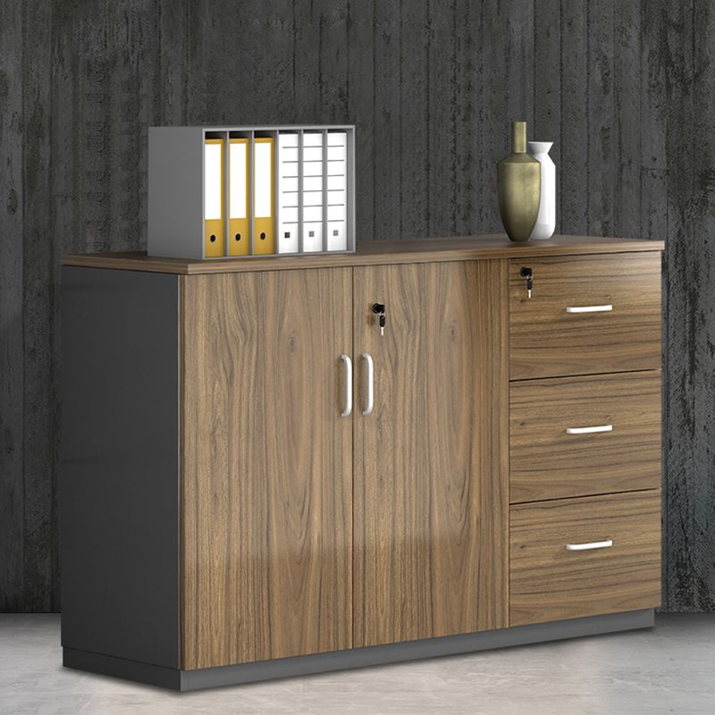 Nordic Style File Cabinets Solid Wood Frame Key Lock Horizontal File Cabinet