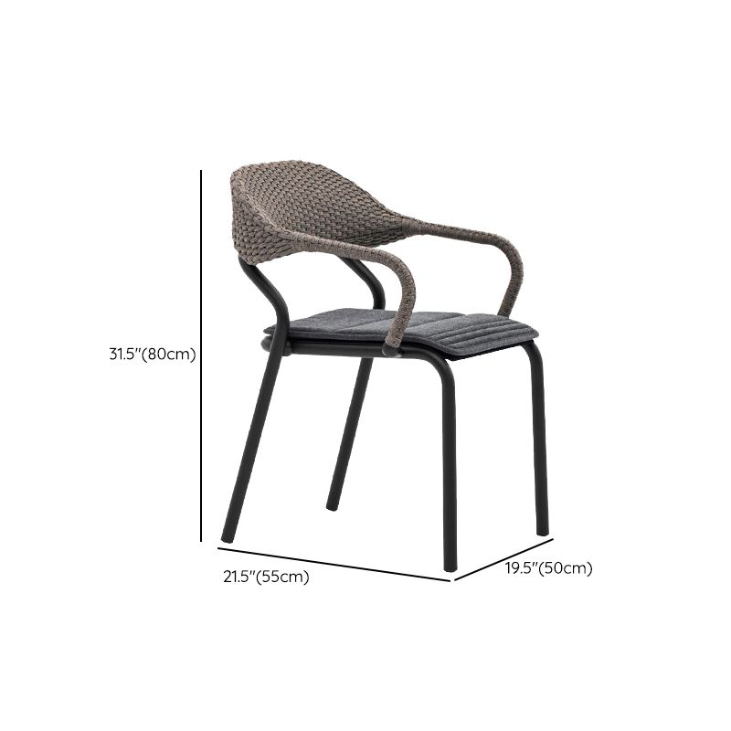 Contemporary Metal Outdoors Dining Chairs Open Back Outdoor Bistro Chairs