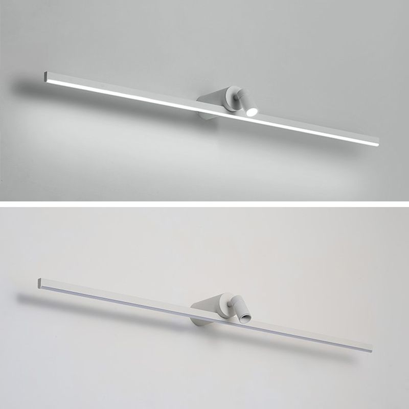 Iluminación de tocador lineal de metal simplicidad de pared LED aplique con foco para el baño