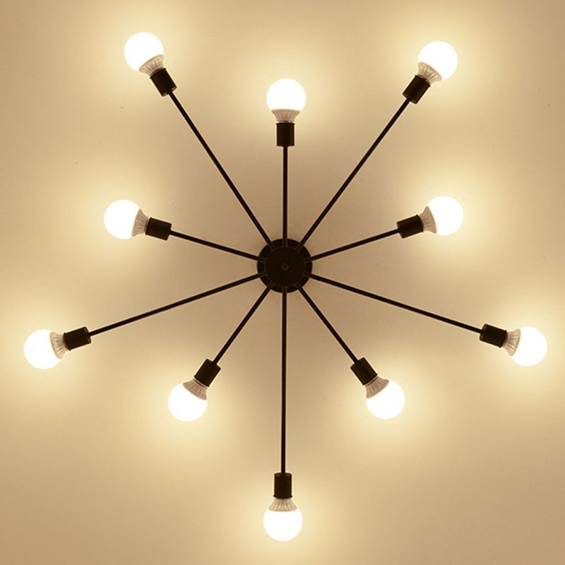 Modernism 8/10-Light Golden/Black/White Flush Mount Lighting Metal Ceiling Light