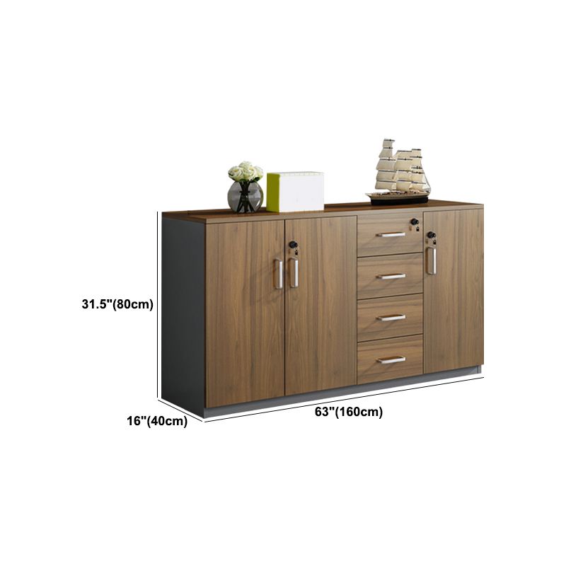 Traditional Wood File Cabinet Solid Color Wood File Cabinet with Drawers