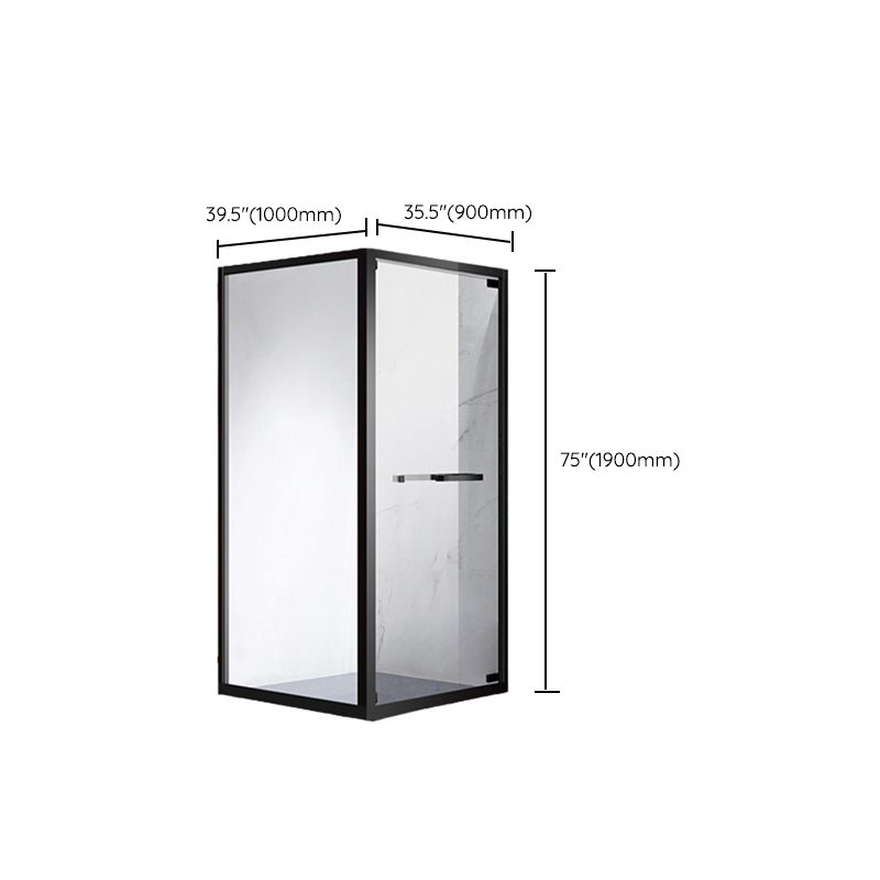 Rectangle Shower Enclosure Matt Black Tempered Glass Shower Enclosure