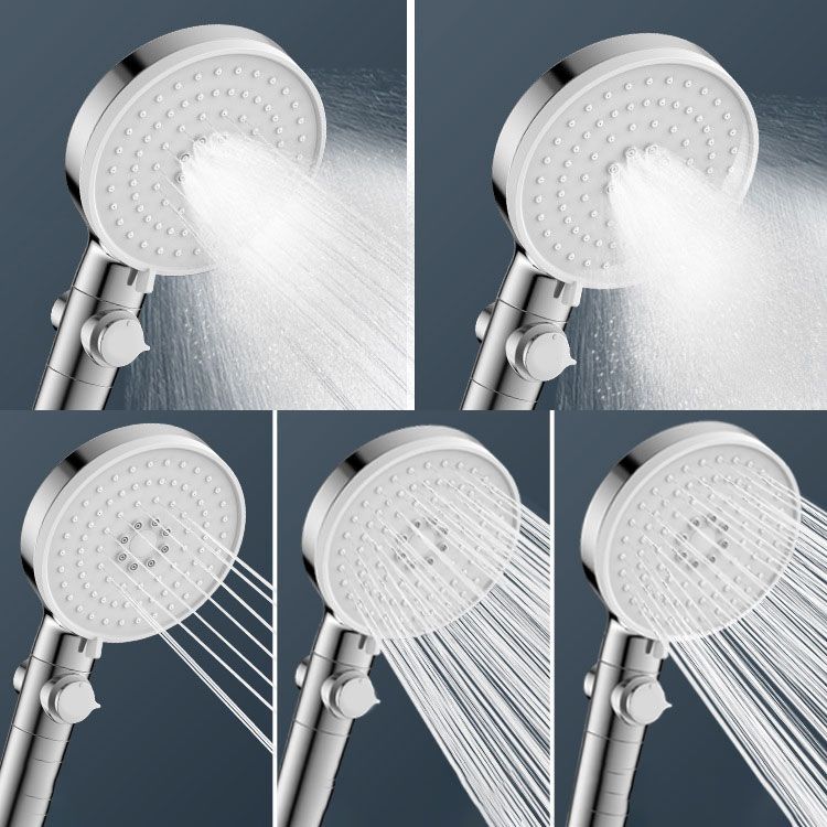 Contemporary Handheld Shower Head Round Shower Head Combo in Silver