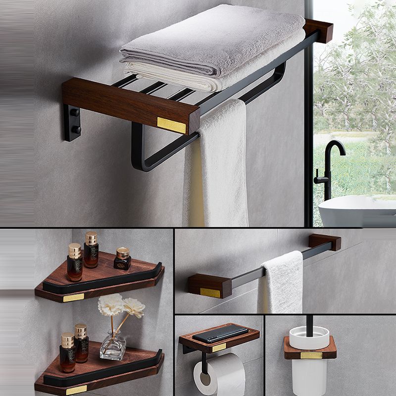 Metal Bathroom Accessory Set Walnut Brown Bathroom Hardware Set