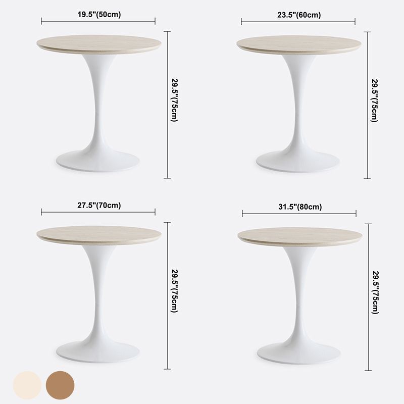Contemporary Solid Wood Round Shape Dining Table Kitchen Standard Dining Table with Pedestal Base
