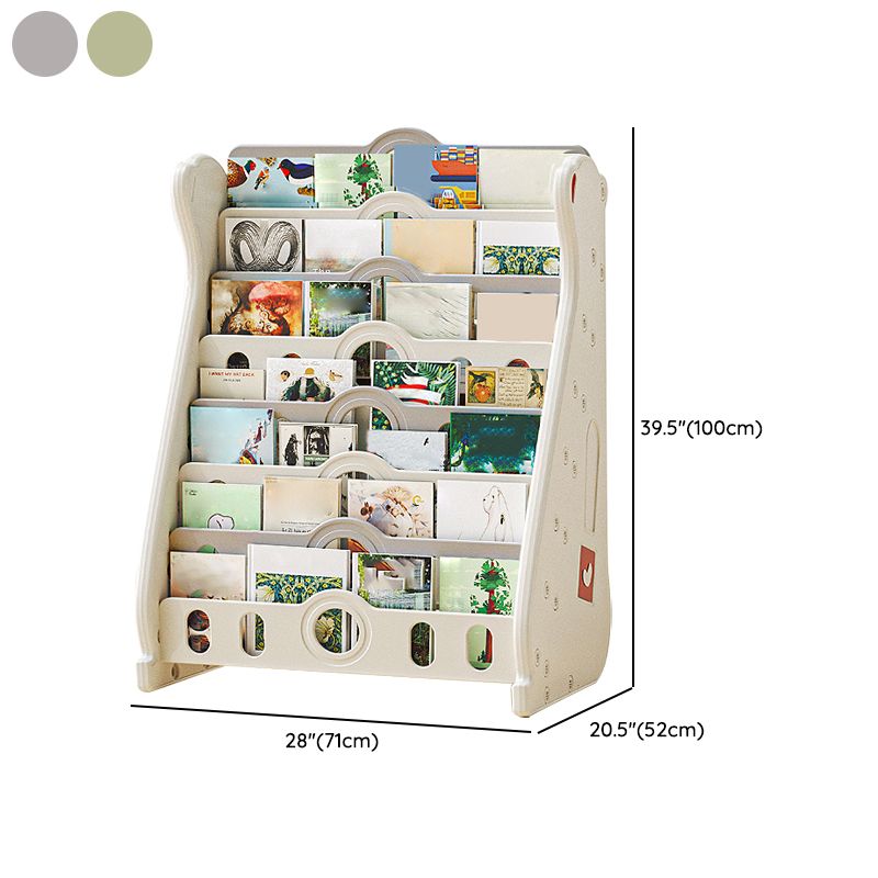 Modern Freestanding Book Display Plastic Bookcase With Closed Back