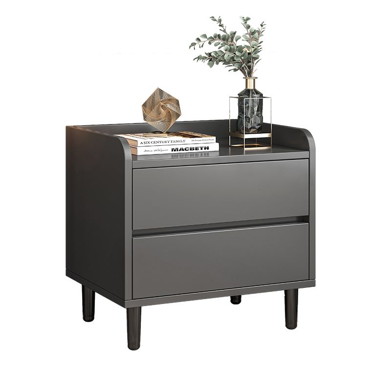 Contemporary Wood Nightstand with Drawers Accent Table Nightstand