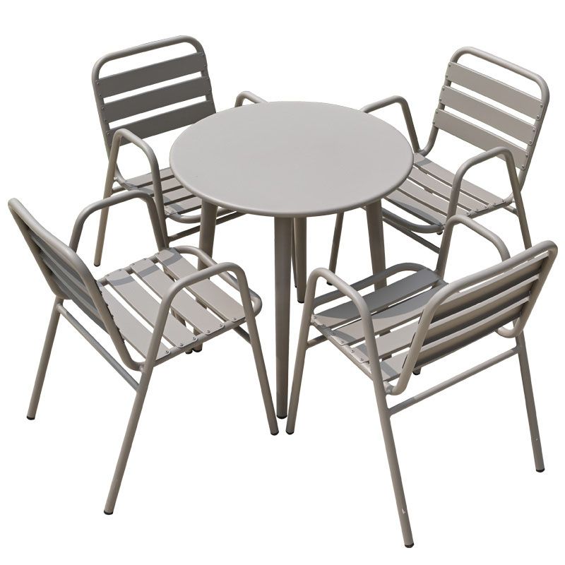 Contemporary Metal Dining Chair Open Back Outdoors Dining Chairs