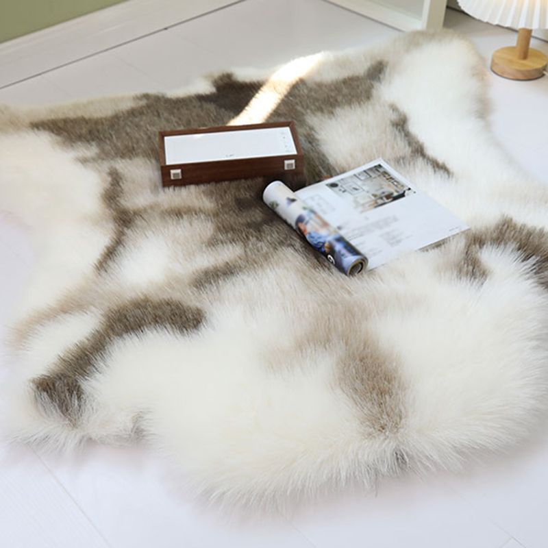 Tapis lavable de tapis occasionnel en polyester pour animaux blancs pour le salon