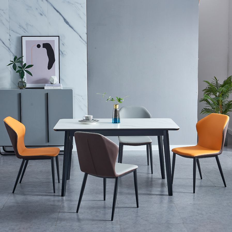 Moderne stijl gesinterde stenen eettafel met rechthoekige eettafel sets met 4 poten tafel