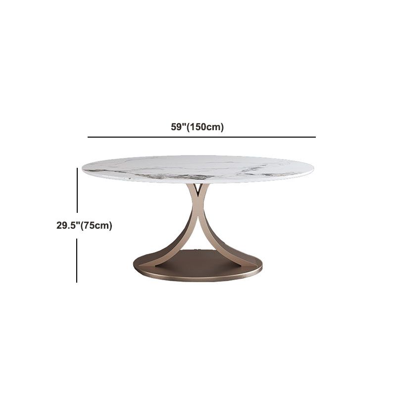 Glam Sintered Stone Dining Table Round Dinner Room Table for Dining Room