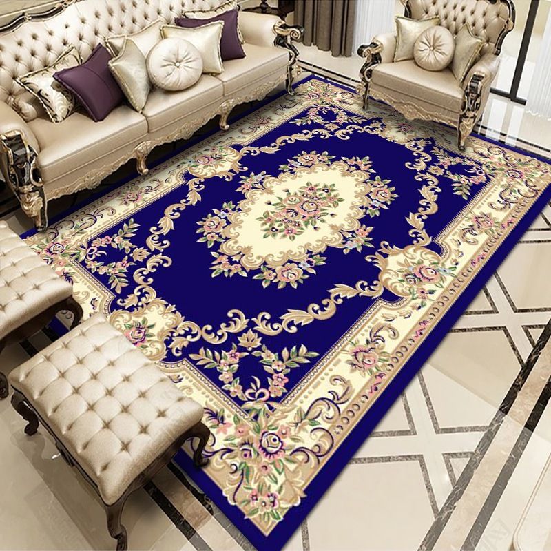 Tapis de fleur en polyester en polyester rouge