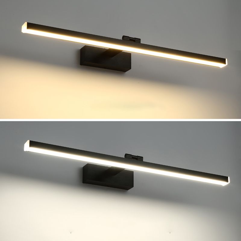 Linear Shade Swing Arm Wall Lighting Modern Style Metal 1 Light Sconce Lamp in Black