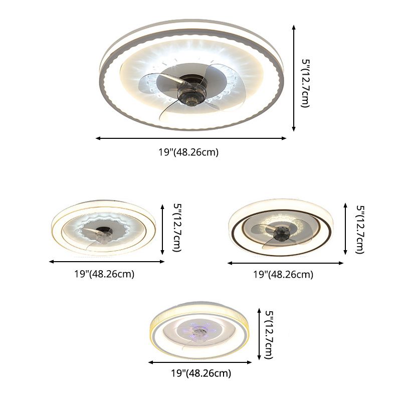 Éclairage de ventilateur de chambre ronde