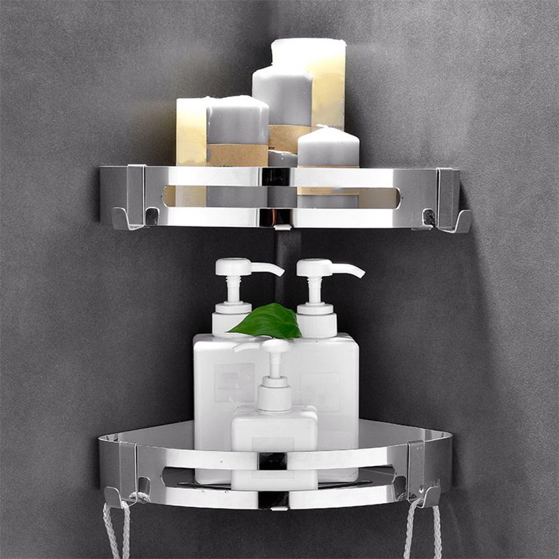 Modern Bathroom Hardware Set Silver Bath Shelf Bath Hardware Set