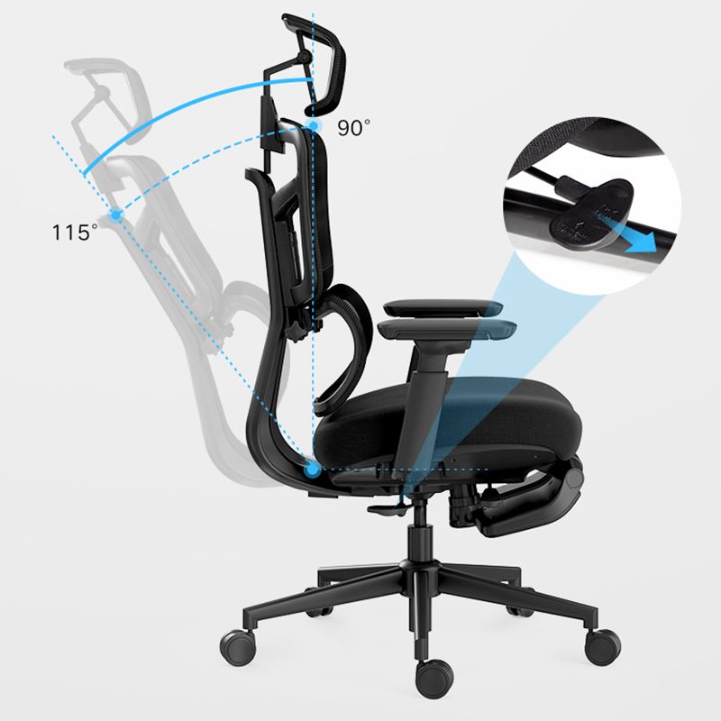 Removable Arms Office Chair Tilt Mechanism Ergonomic Desk Chair with Wheels