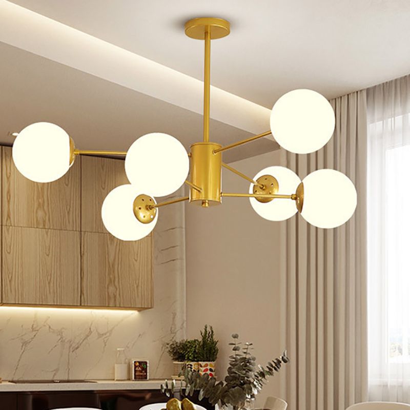 Simple Pendant Lighting Fixture Modern Style Glass Ball Shade Hanging Chandelier