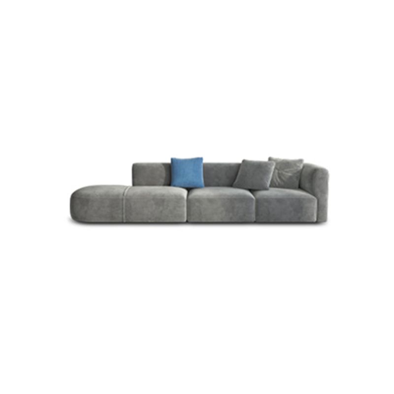 Velvet One Arm Sectional Sofa 27.56"High Tight Back Sofa for Living Room